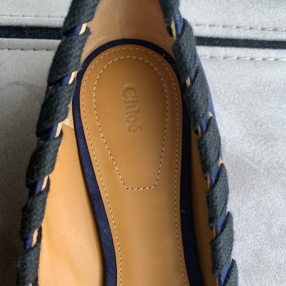 NWT CHLOE Dark Blue/Black Suede Grommet Flats size Eur 36 - Picture 7 of 13